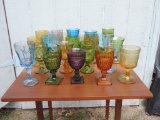 Lot Of Mid-Century Colored Glasses