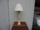 Hand Carved Antique Alabaster Lamp