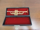 Five-Inch Miniature Brass Trumpet In Case