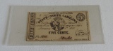 North Carolina Confederate 5 Cent Note