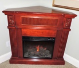 Electric Mahogany Corner Fireplace