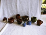 Box Lot of Miniature Pottery Items and Costa Rica Indian Pottery Bowl