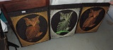 Lot of Three 1960's String Art Pictures