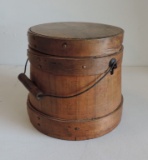 Antique Lap Jointed Firkin With Lid