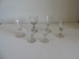 Late 18th Or Early 19th Century Group Of 6 Fluted Cordial Glasses