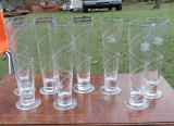 Eight Busch Pilsner Glasses