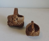 2 Vintage Miniature Buttocks Baskets