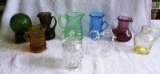 Tray Lot of Assorted Colored Glassware