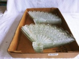 Tray Lot of Pressed Glass Fan shaped Plates