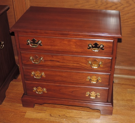 Henkel Harris Wild Black Cherry 4 Drawer Campaign Chest