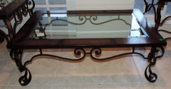 Iron Leg And Glass Top Coffee Table