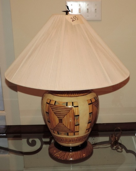 Wonderful Brass And Wood Decorative Lamp