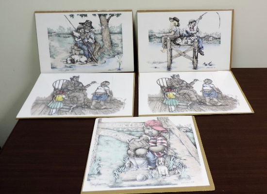 Lot Of (5) Robert Hall Vintage Prints