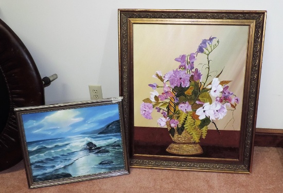Signed Je Kennedy And C. Wright Oil On Canvases