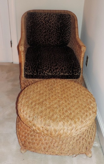Rattan Chair & Ottoman