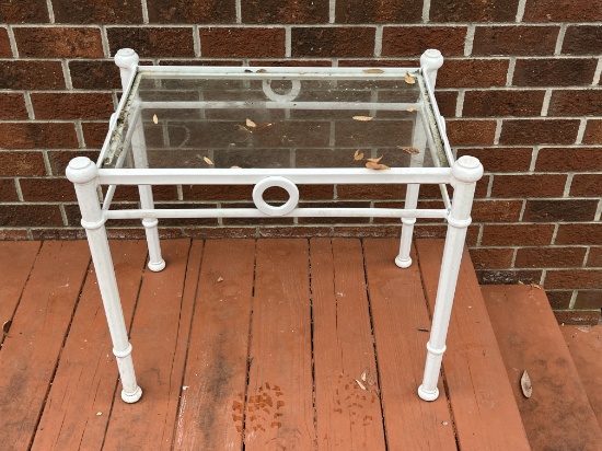 Outdoor Metal and Glass Table