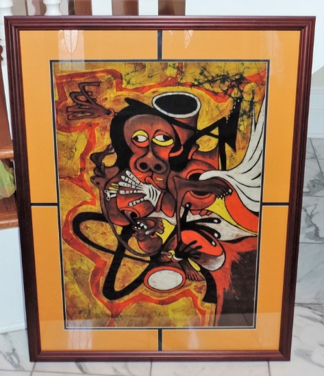 Unsigned Edward R Mollel Silk Screen On Cloth