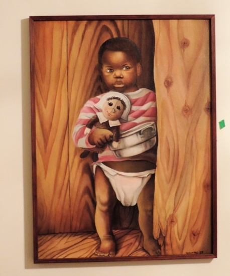 Robert Hall African American Baby Painting