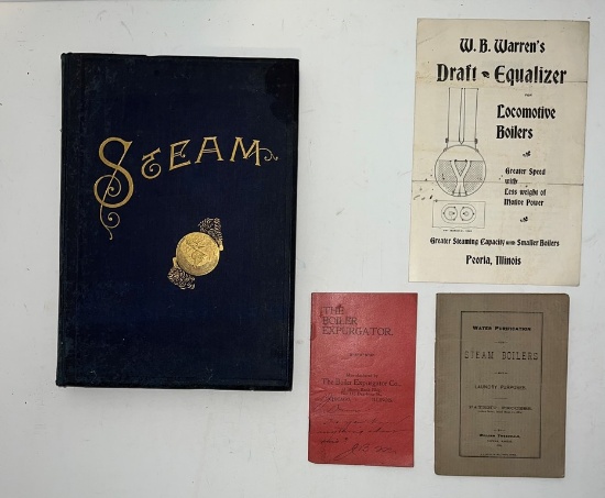 3 Pamphlets And 1894 Book Entitled "Steam" Lot