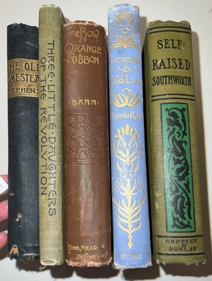 Lot Of 5 Circa 1900 Novels By Women Writers