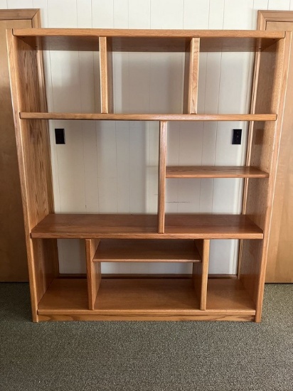 Geometric Wood Shelving Unit
