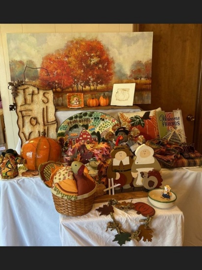 Large Fall Decor Lot