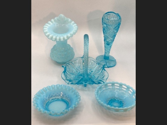 Lot of Light Blue Fenton