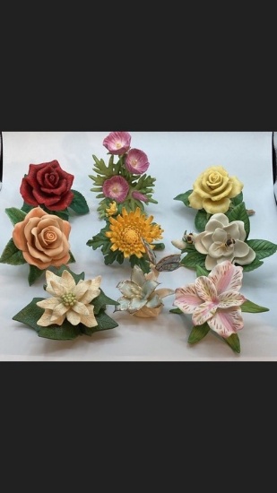Lot of Nine Lenox Florals