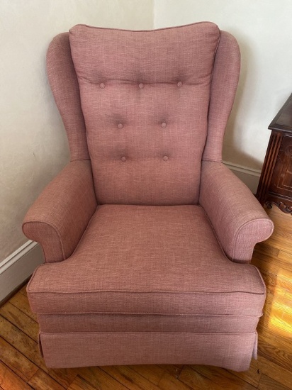 Pink Wingback Rocker Armchair