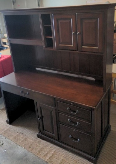 Mahogany Desk & Matching Hutch