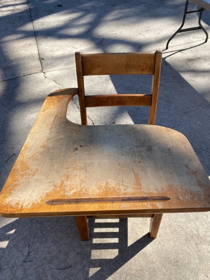 Vintage Wooden Student Desk