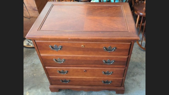 Two Drawer Mahogany Horizontal File Cabinet