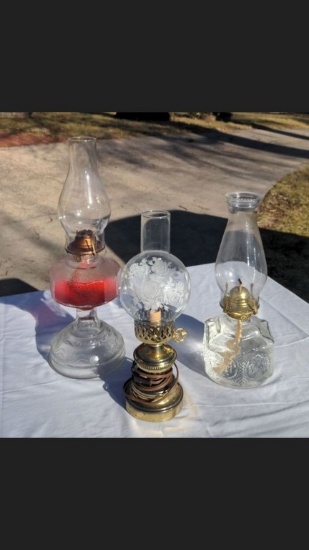 Three Hurricane Type Lamps