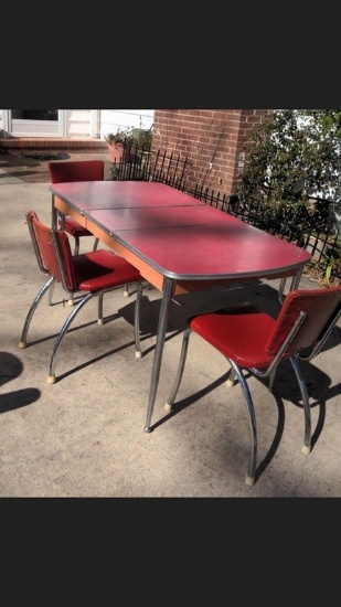 Retro Aluminum and Formica Kitchen Table