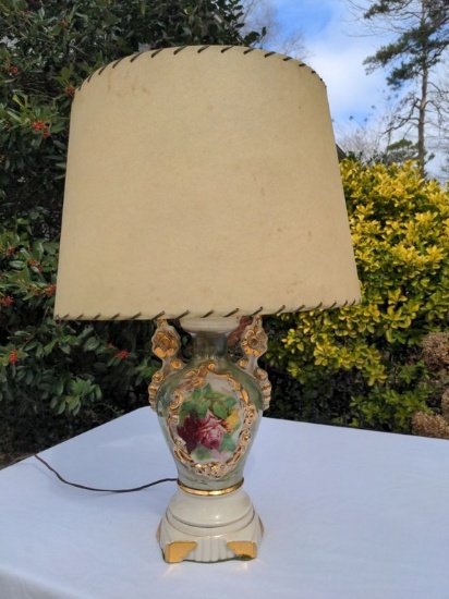 Vintage Painted Ceramic Lamp