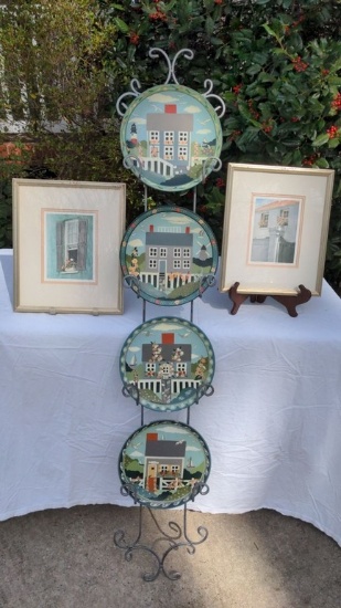 Claire Murray Plates and Coordinating Art