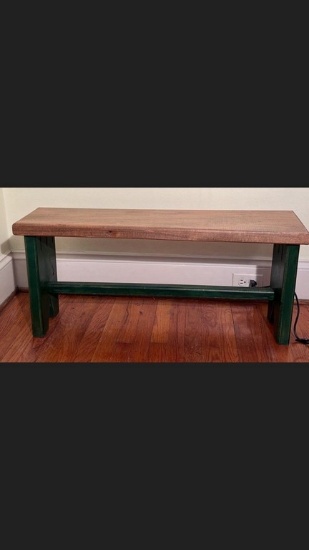 Green and Brown Wood Bench