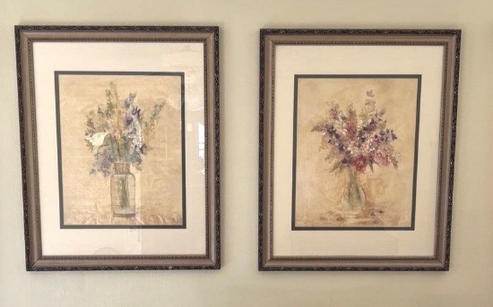 Two Framed Floral Prints