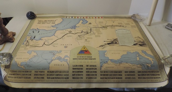 Lot Of 4 Hell On Wheels Vintage European Color Campaign Maps