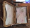 Straw Suitcase with Vintage Efanbee Baby Lisa in Layette