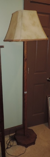 Vintage Oak Mission Pole Lamp