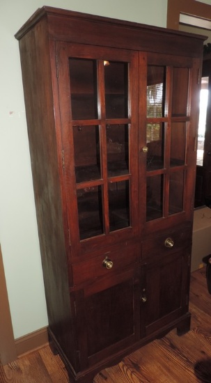 Antique Walnut Flat Wall Cupboard