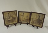 Lot of Three Risqué Framed Prints for Bathroom