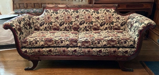 Carved Victorian Empire Style Sofa