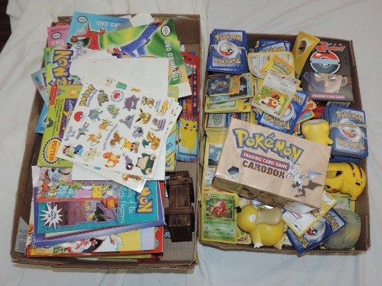 Lot of Pokémon Cards, Books, and Comics