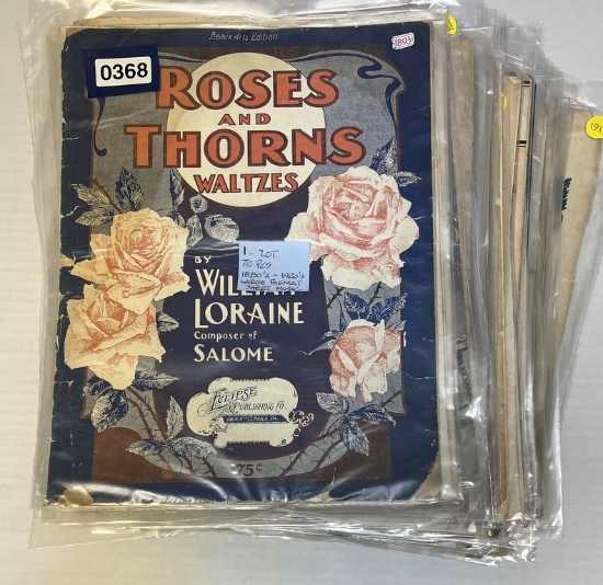 70 Piece Lot of Large Format Sheet Music from 1880's-1920's