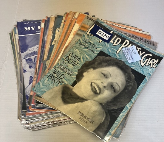 Lot of 200 Pieces of 1920's-1959's Celebrity Cover Sheet Music