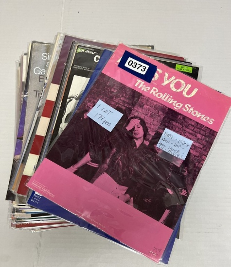 179 Piece lot of 1950's-1970's Rock, Pop, Soul, Movie, TV, Oldies Sheet Music