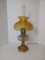 Amber Glass Aladdin Oil Lamp