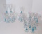 Twenty-Four Piece Blue and Crystal Stemware Set